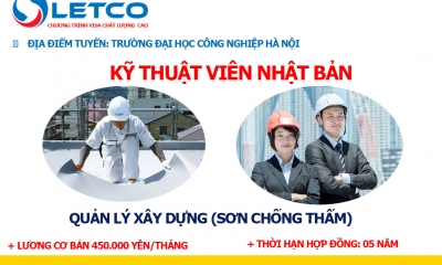 Tuyển KTV Nhật Bản Ngành Nghề Quản Lý Xây Dựng Sơn Chống Thấm